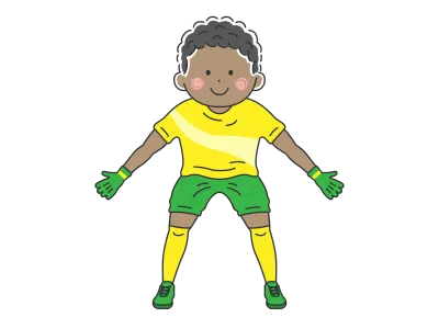 黒人のゴールキーパーのイラスト