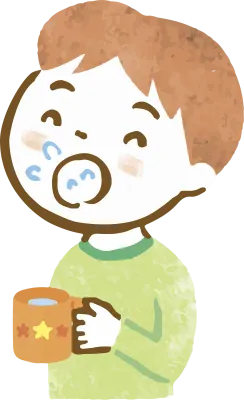 うがいをする男の子の上半身イラスト