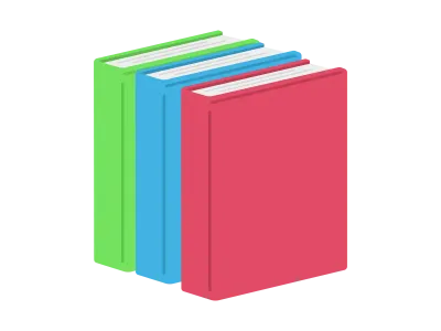 並べたハードカバー付きの本のイラスト