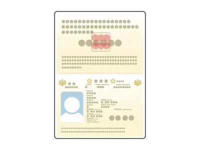 日本国のパスポートの証明写真ページのイラスト