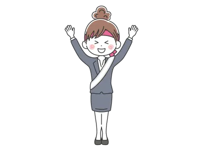 選挙に当選して万歳をする女性候補者のイラスト