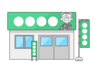 候補者の選挙事務所のイラスト