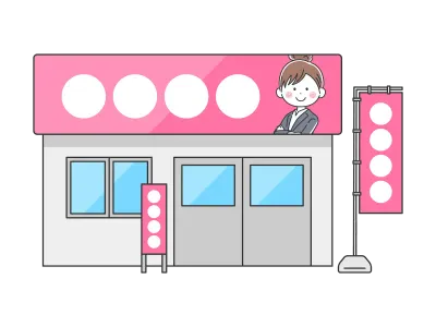 候補者の選挙事務所のイラスト