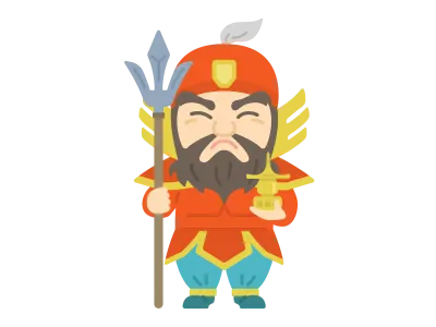 七福神の毘沙門天の神様のイラスト