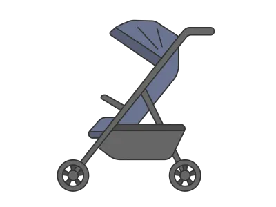 横から見たベビーカーのイラスト