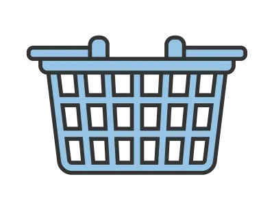 スーパーマーケットの買い物かごのイラスト