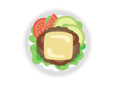 チーズロコモコ丼のイラスト