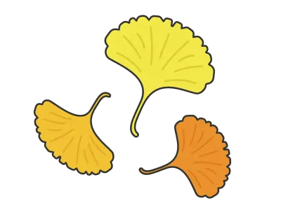 イチョウの葉のイラスト