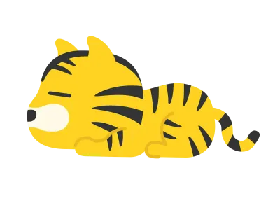くつろぐ虎のキャラクターのイラスト