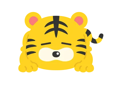 くつろぐ虎のキャラクターのイラスト