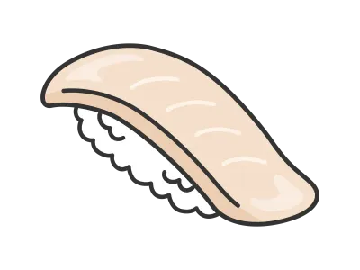 ビンチョウマグロの寿司のイラスト