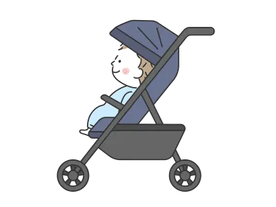 横から見たベビーカーのイラスト