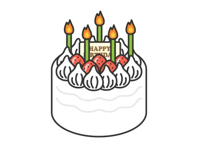バースデーケーキのイラスト