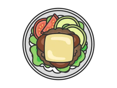 チーズロコモコ丼のイラスト