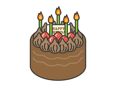 バースデーケーキのイラスト