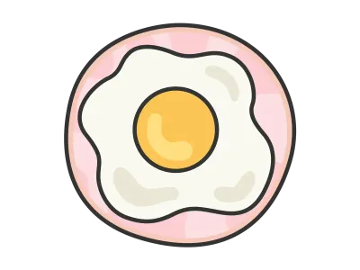 ハムエッグのイラスト