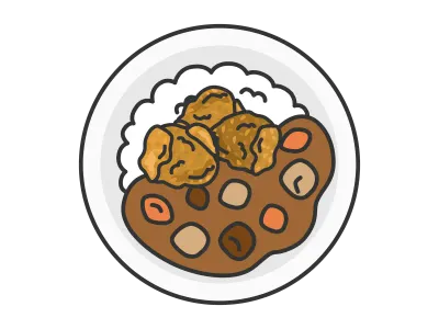 唐揚げカレーのイラスト