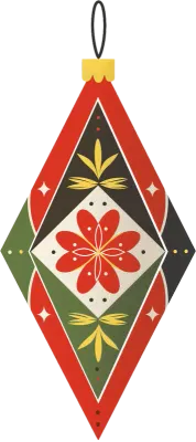 明るいクリスマスオーナメントの要素