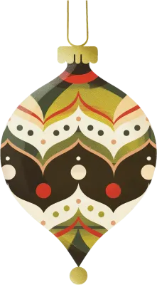 明るいクリスマスオーナメントの要素