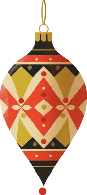 明るいクリスマスオーナメントの要素