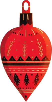 明るいクリスマスオーナメントの要素