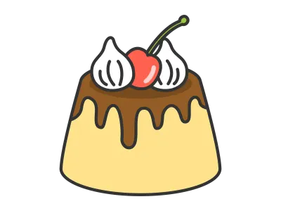 プリンアラモードのイラスト