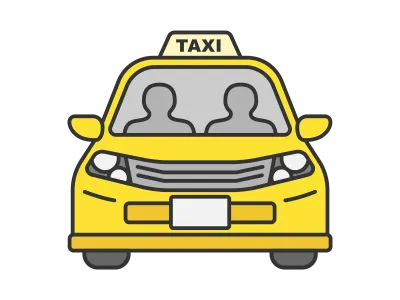 正面から見たタクシーのイラスト