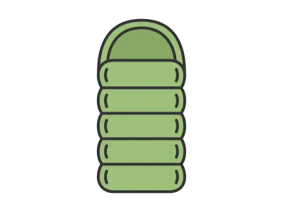 キャンプ用の寝袋のイラスト