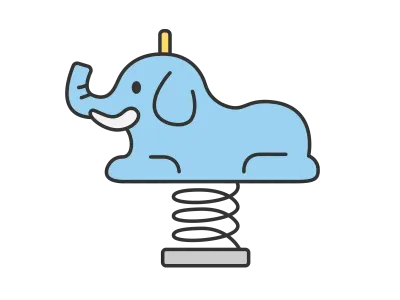 ゾウのスプリング遊具のイラスト