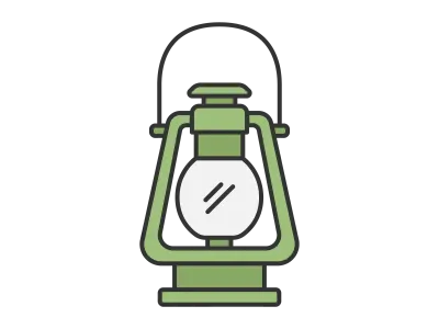 キャンプ用のランタンのイラスト