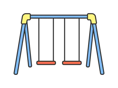 公園のブランコの遊具イラスト