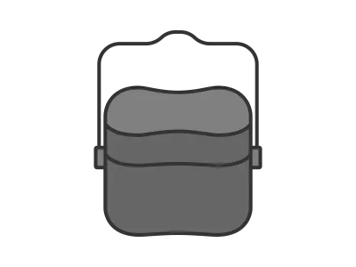 キャンプ用の飯盒のイラスト