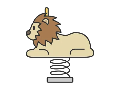 ライオンのスプリング遊具のイラスト