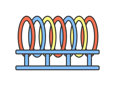 公園のトンネルの遊具のイラスト