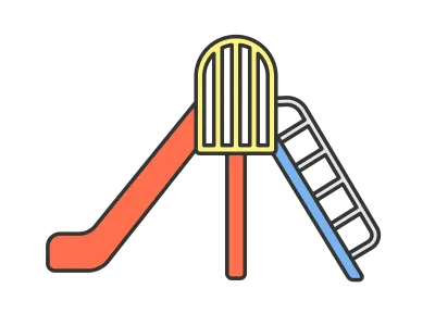 公園のすべり台の遊具のイラスト