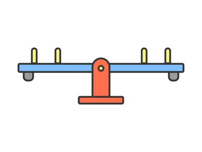 公園のシーソーの遊具のイラスト