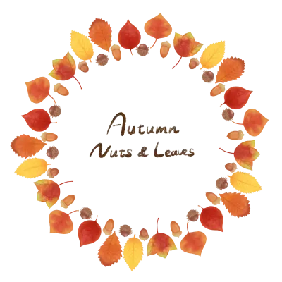 手描きナチュラルかわいい秋の紅葉のフレーム