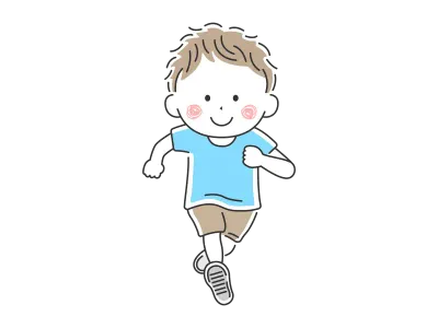 走る男の子のイラスト