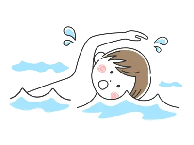 プールで泳ぐ男性のイラスト