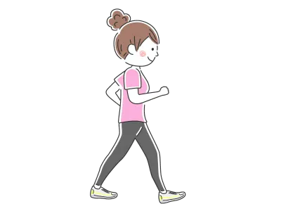 ウォーキングする女性のイラスト