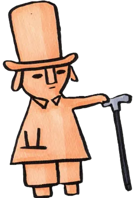 HANIWA-SHINSHI(Haniwa the gentleman) walking stick