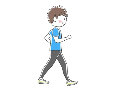 ウォーキングする男性のイラスト