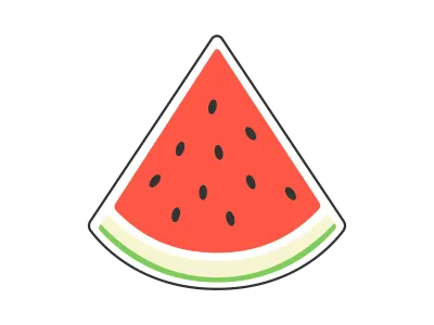 カットしたスイカのイラスト