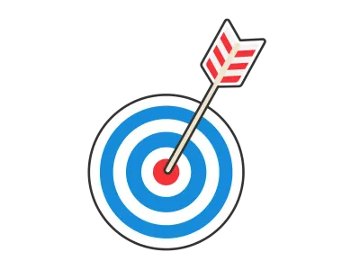 的に矢が刺さっているイラスト