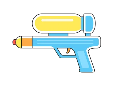 おもちゃの水鉄砲のイラスト
