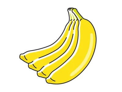 果物のバナナのイラスト
