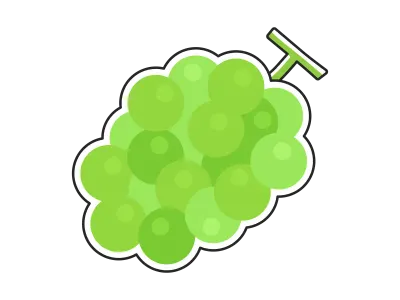 果物の白ぶどうのイラスト