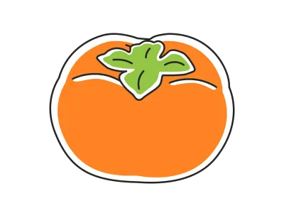 果物の柿のイラスト