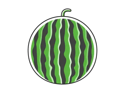 果物のスイカのイラスト