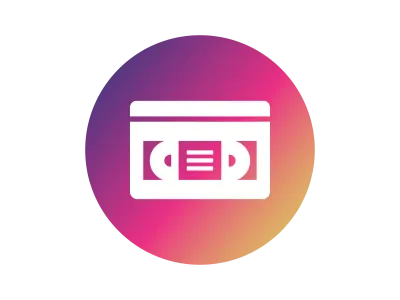 ビデオテープのグラデーションアイコン